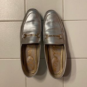 Sam Edelman silver loafers. Good condition.
